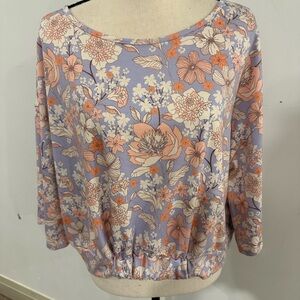 Oli Viv G Floral Top XL pastel colors, cropped